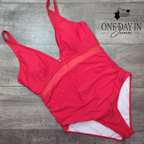 Zando Mesh Cut Out One Piece Swimsuit Size XL - Picture 3 of 6